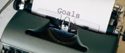 The word Goals typewritten on a sheet of paper