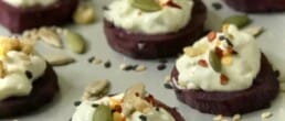 Oven-roasted beetroot with jalape&ntilde;o cream cheese