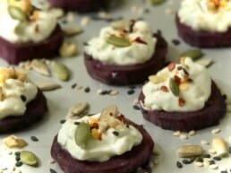 Oven-roasted beetroot with jalapeño cream cheese